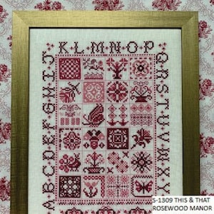 This & That by Rosewood Manor Design. Primitive cross stitch printed pattern 2023
