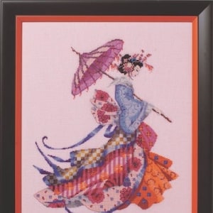Miss Cherry Blossom by Mirabilia Designs 2017 designer Nora Corbett Counted cross stitch pattern, Embellishment Pack