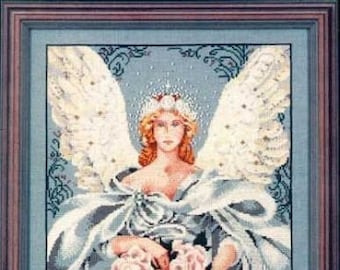 Millennium Angel by Mirabilia Designs 1997 designer Nora Corbett Counted cross stitch pattern, Bead Set