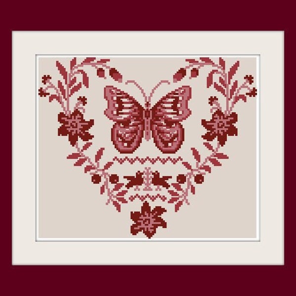 Coeur Ermitage (Hermitage Heart) by Reflets de Soie Counted cross stitch pattern Release August 2018