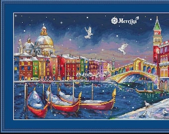 Urlaub Venedig Merejka Kreuzstichpackung К-29. Wunderschöne Venedig Stadtansicht