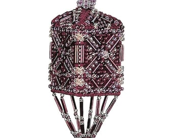 Plum Tassel by Mill Hill - Charmed Ornament Glass Bead embroidery Kit with Crystal Treasures.