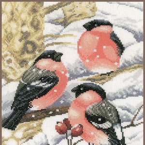 Bullfinch - Winter counted cross stitch Kit by Lanarte Marjolein Bastin