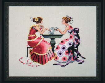 Tea by Mirabilia Designs 2022 designer Nora Corbett Counted cross stitch pattern Embellishment Pack
