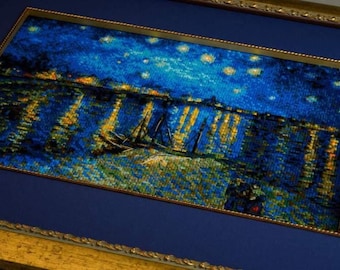 ゴッホの絵画を模したローヌ川の星月夜 - リオリス社製 1884年製 10枚