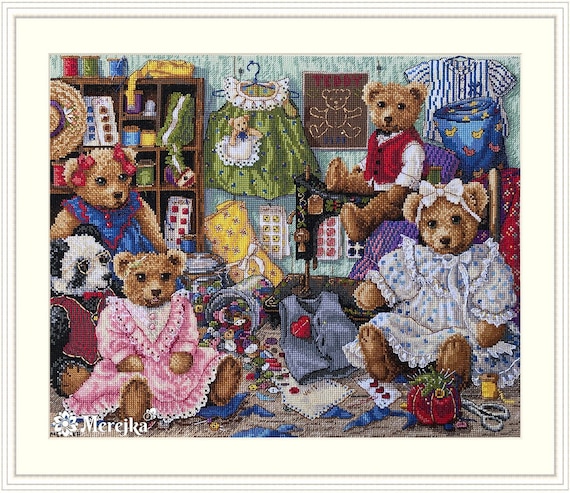 Teddy Bear Wear by Merejka Counted Cross Stitch Kit - Etsy