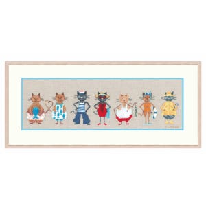 Katzen Sailors Frieze von Le Bonheur des Dames. Animals Kollektion. Kreuzstichpackung