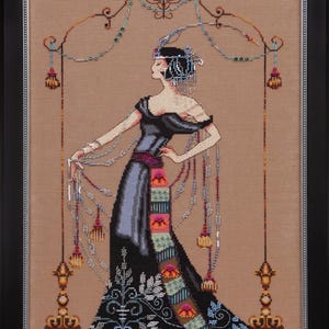 En el Met por Mirabilia Designs 2014 (diseñadora Nora Corbett) Patrón de punto de cruz contado, paquete de adornos