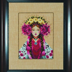 Luda by Mirabilia Designs 2023 designer Nora Corbett Counted cross stitch pattern, embellishment pack