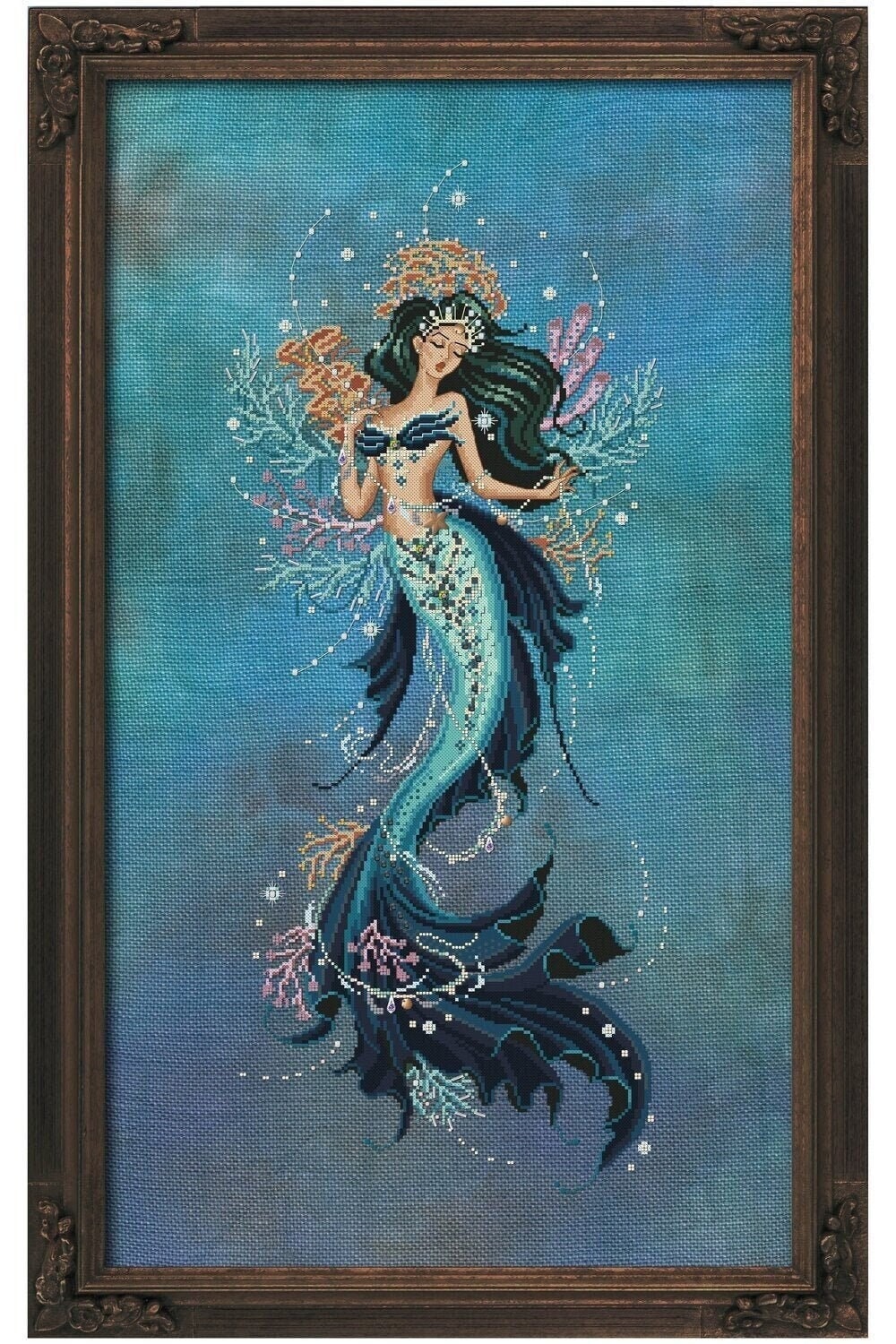 Maiden Of Tubbataha by Bella Filipina Designs. Beautiful Mermaid cross stitch pattern 2021