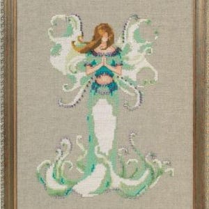 Patrón de punto de cruz "Trompeta Blanca de Ángel" de Nora Corbett Designs 2017, Serie Pixies Venenosas, Paquete de Adornos