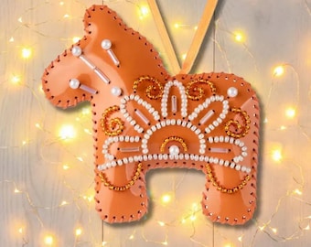 Orange Horse by Wonderland Crafts 2025 Christmas Ornament (double