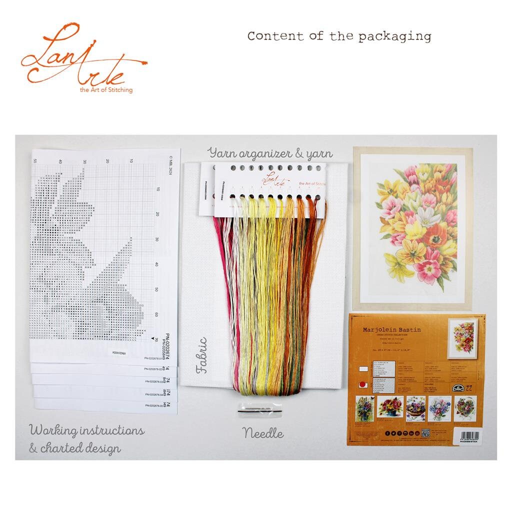 Kit Point De Croix Lanarte – Marjolein Bastin Cover Me In Tulips, Evenweave 27ct