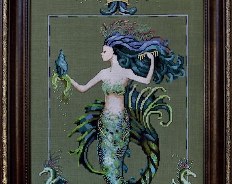 Bluebeards Princess (Mirabella) by Mirabilia Designs 2008 Designer Nora Corbett Counted cross stitch pattern, Embellishment Pack