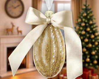 Winter Tear by Wonderland Crafts 2025 Christmas Ornament Cross stitch kit on a plastic base
