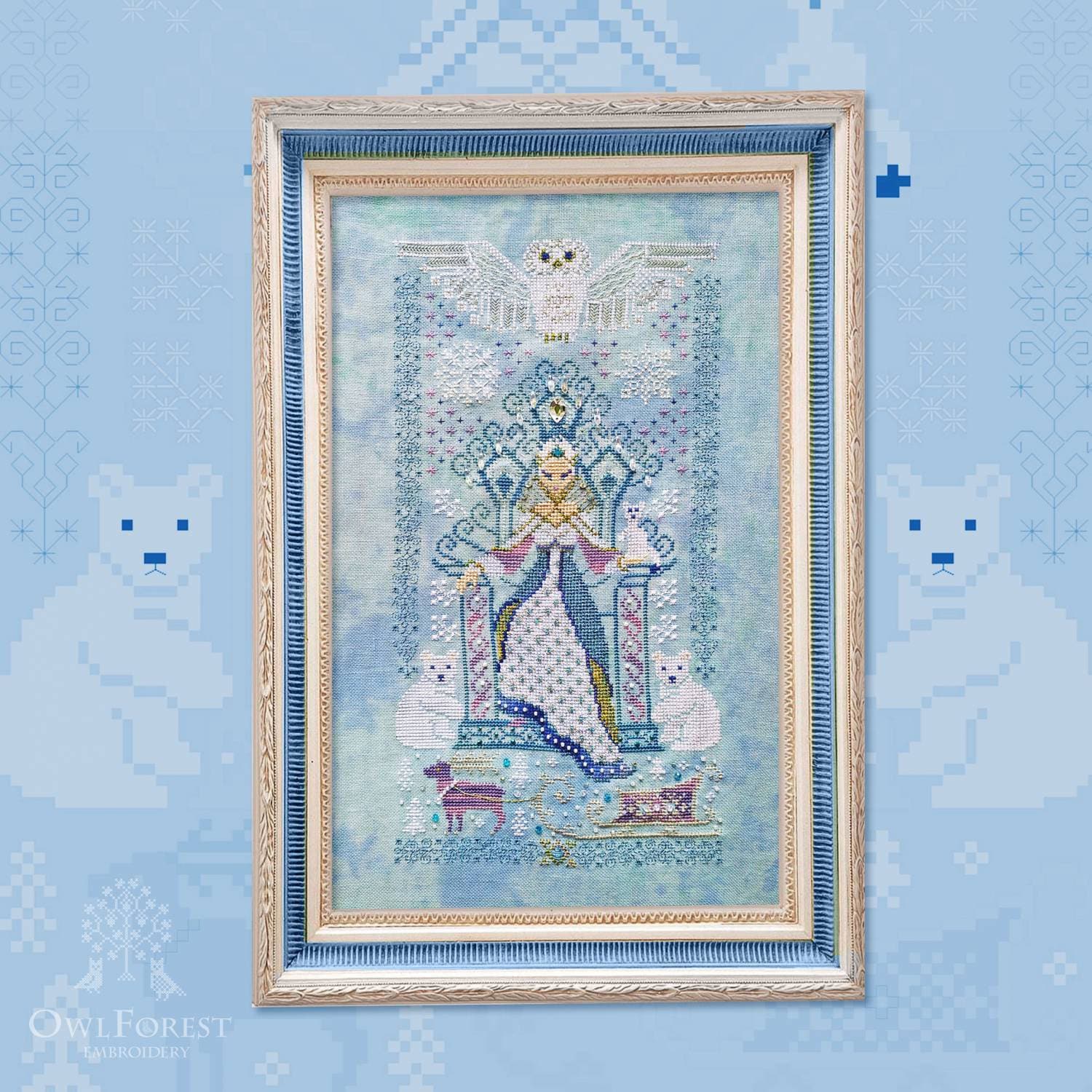 The Snow Queen by Owl Forest Embroidery. The Villains on the Thrones Series Printed Cross stitch pat