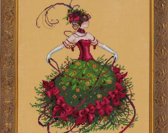 Miss Christmas Eve by Mirabilia Designs 2016 Counted cross stitch pattern, Embellishment Pack
