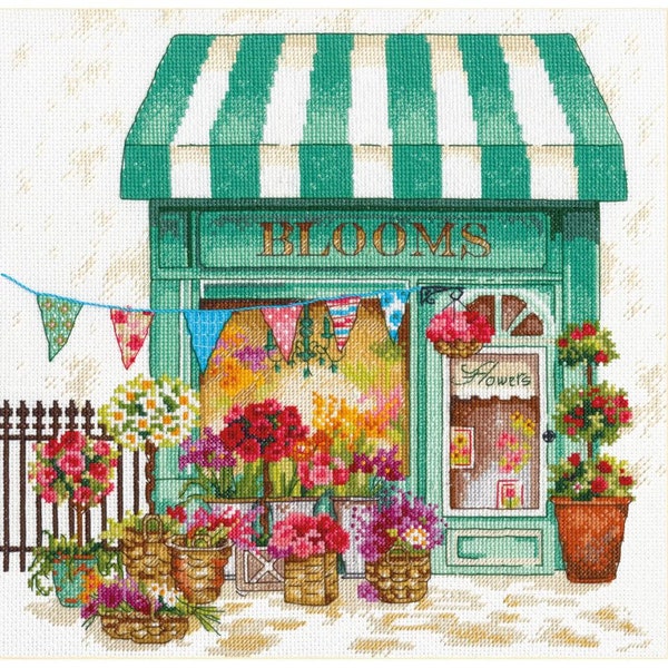 Blooms Flower Shop by Dimensions Designer Kathryn White Lord Counted Cross Stitch Kit