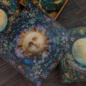 Sun and Moon Double-Sided Box by Primitive and Wood (P&W) Two moods, one beautiful piece Designer embroidery accessories