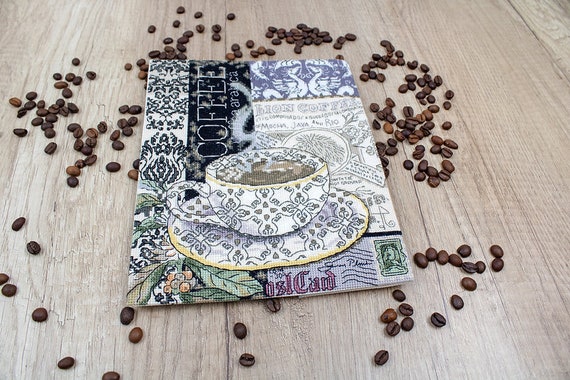 Letistitch Kreuzstich Set 'Löwenkaffee B' – 22x18 Cm, Inkl. Stoff, Garn & Anleitung