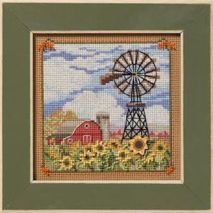 Windmill by Mill Hill 2025 Autumn Series Buttons and Beads Beautiful beaded cross stitch embroidery design