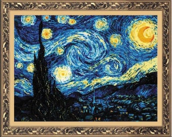 クロスステッチキット 1088 星月夜（ゴッホの絵画をモチーフにした作品