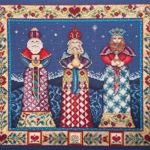 Three Kings by Mill Hill 2009 Designer Jim Shore Publications Printed pattern/beading embroidery kit More on OrAbeille.com
