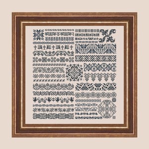 Iceland Sampler - Jonsdottir by Primitive and Wood (P&W) 2023 designer Ruzanna Gladkova Cross stitch pattern in PDF, Instant Download