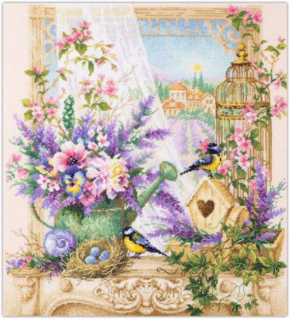 Kit Broderie Point De Croix « Charmante Provence » 26 X 26 Cm – Tissu Aida 16, Fils DMC - 8