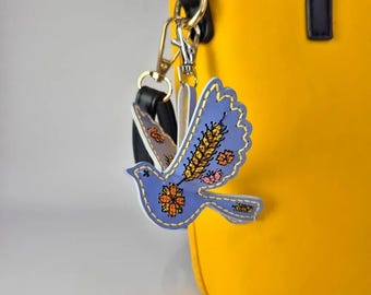 Golden Ear - Bag Charm by Wonderland Crafts 2026 Faux Leather Cross-Stitch Kit