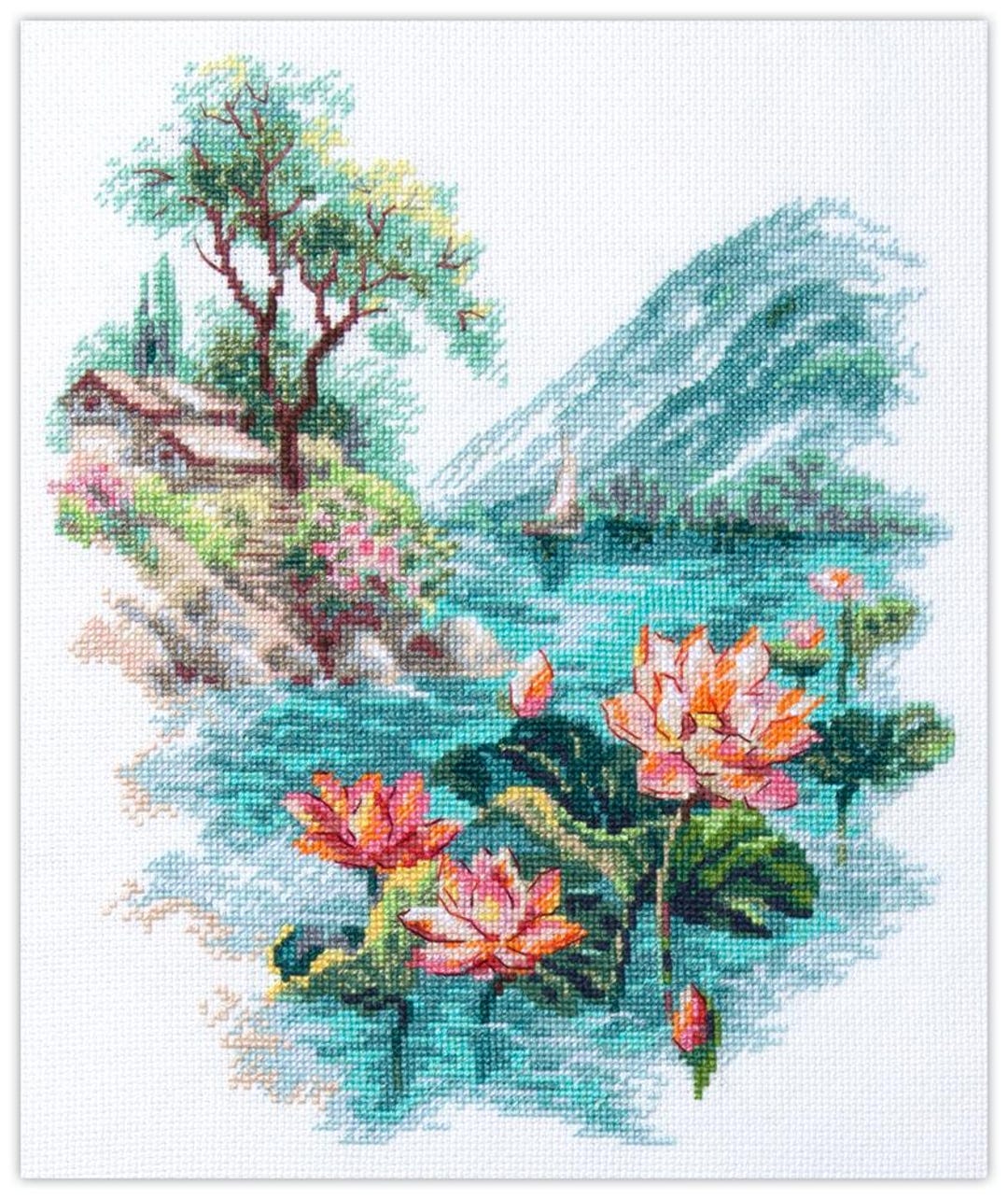 マジックニードルの「Blooming Lotuses」2025年夏クロスステッチキット