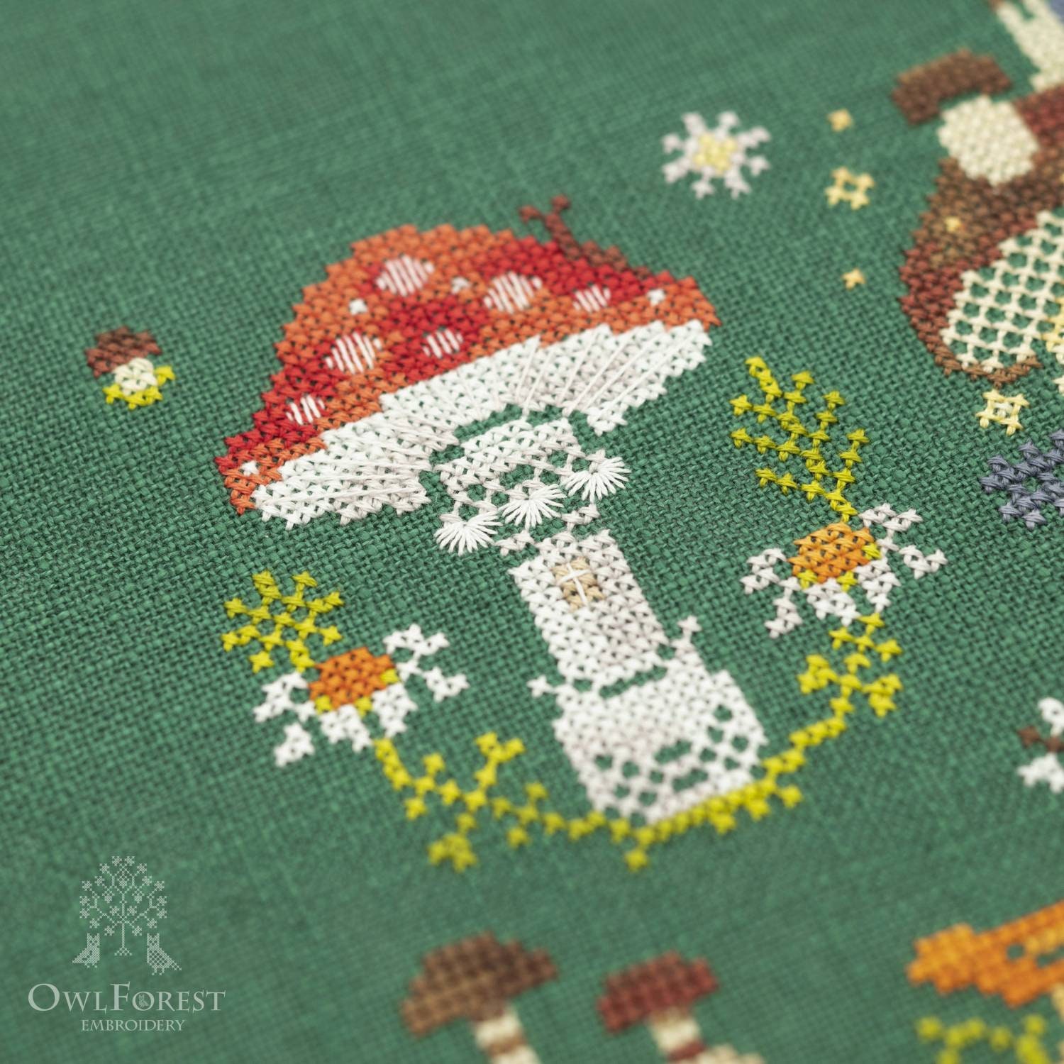 Forest Mushrooms Stamped Embroidery Kit, Hobby Lobby