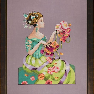 Lavender Mist by Mirabilia 2022 designer Nora Corbett Cross stitch pattern, Embellishment Pack