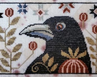 Byron Blackbird by The Artsy Housewife 2023 Primitief geteld kruissteekpatroon