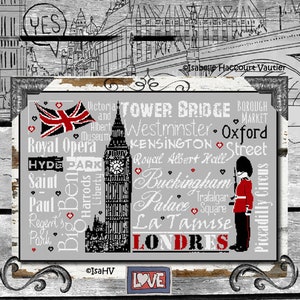 Weekend in London (Week-end à Londres) by Isabelle Haccourt Vautier. Collection Broide du Noir. Printed cross stich pattern