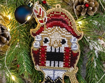 The Nutcracker by Wonderland Crafts Christmas Fairytale Bead embroidery kit on wood Made in Ukraine