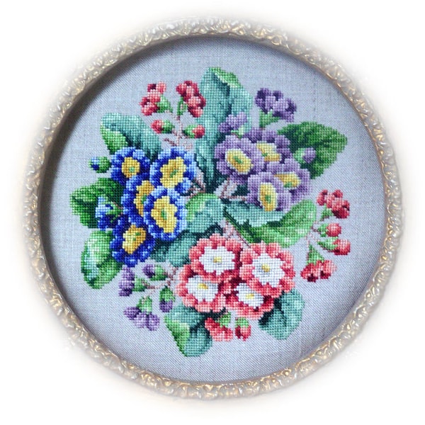 Primevères (Primula) by Reflets de Soie Counted cross stitch pattern Release August 2009