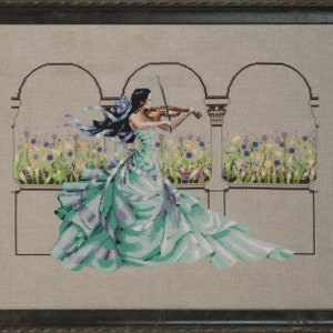 Garden Prelude by Mirabilia 2019 designer Nora Corbett Cross stitch pattern and embellishment pack