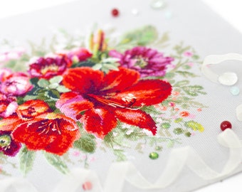 マジックニードルの「アマリリスの花束」2023年クロスステッチキット