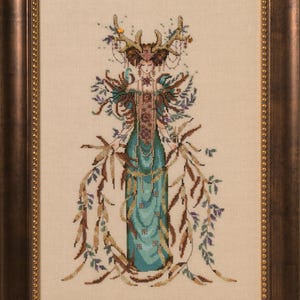 Cathedral Woods Goddess by Mirabilia Designs 2019 designer Nora Corbett Counted cross stitch pattern, Embellishment Pack
