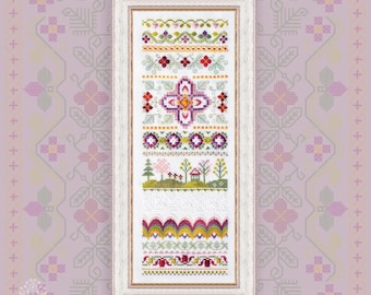 Color of the Spring by Owl Forest Embroidery 2025 Printed counted cross stitch pattern, Set of Hand-Dyed Threads DMC