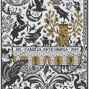 The Raven Quatrain by Long Dog Samplers Geometric Collection Counted cross stitch pattern