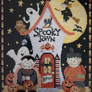 Spooky Town de Mill Hill 2011 Patrón de punto de cruz impreso de Debbie Mumm Patrón de Halloween