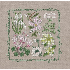 Weiße Blumen Kreuzstichpackung Blumen & Pflanzen von Le Bonheur des Dames