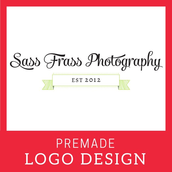 Custom Premade Logo Pop Up Ribbon Banner Calligraphy Script Etsy