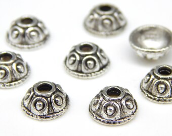 Krone gold antik 9mm Metall 9x5mm 100 Perlenkappen Blütenkelch Krönchen