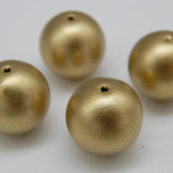 Acryl Perlen Kugeln 14mm 12mm 10mm 8mm 6mm groß gold matt Bastelperlen