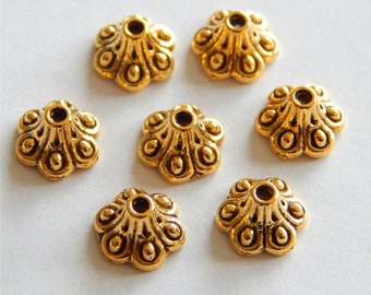 60 Perlenkappen 10mm gold antik Blütenkelch Krone 10x6mm Krönchen