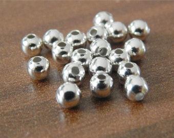 200 MINI metal spacer 4 mm small round silver beads spacers