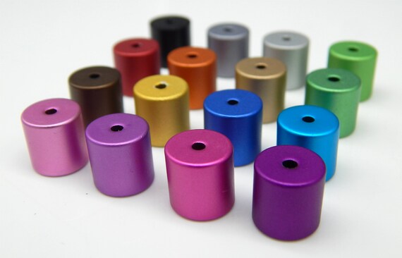 Aluminium Walzen Röhren Alu eloxiert Perlen 10mm x 10mm Zylinder Farbauswahl